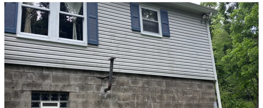 House siding & foundation after wash