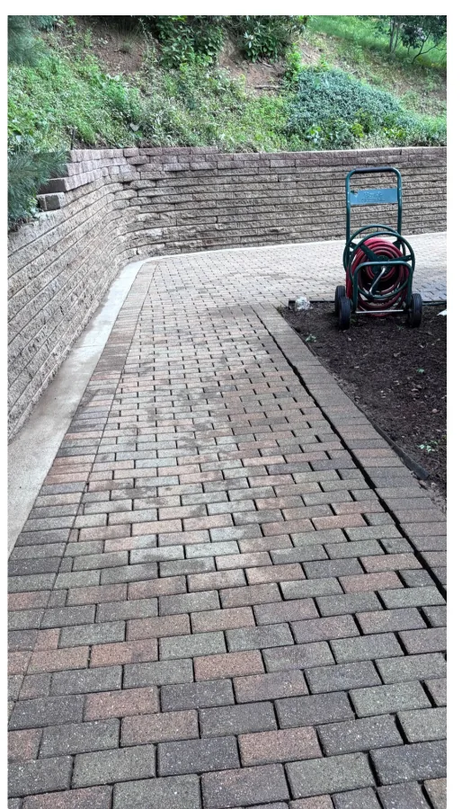 Brick paver walkway & retaining wall