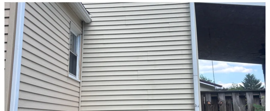 Vinyl siding mildew removal