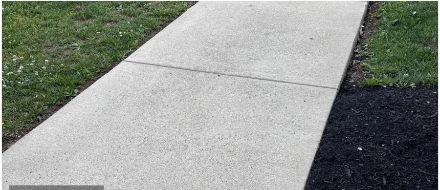 Brightened sidewalk path