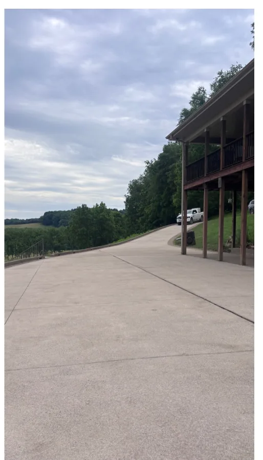 Hilltop concrete pad