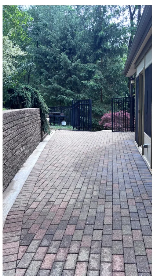 Side-yard brick walkway