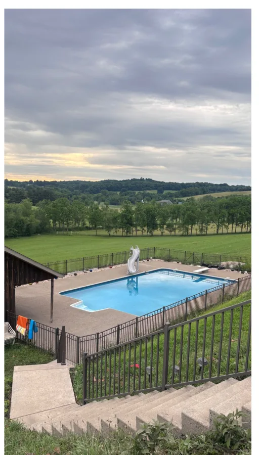 Pool deck surround after cleaning