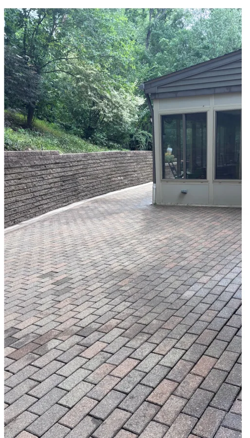 Brick paver back patio
