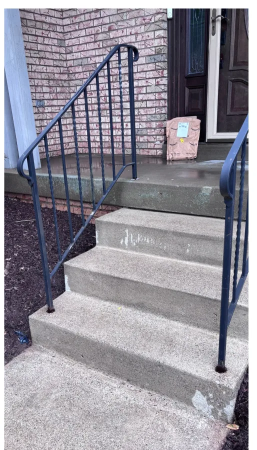 Concrete porch steps