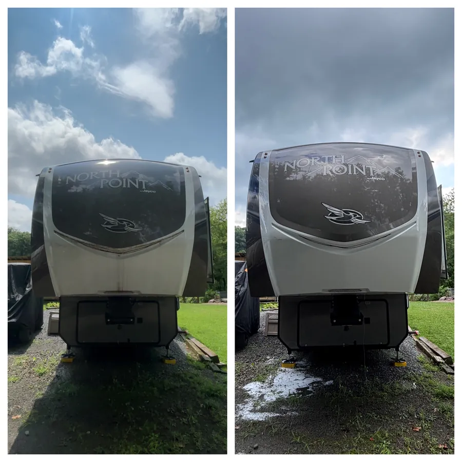 Camper front cap after wash