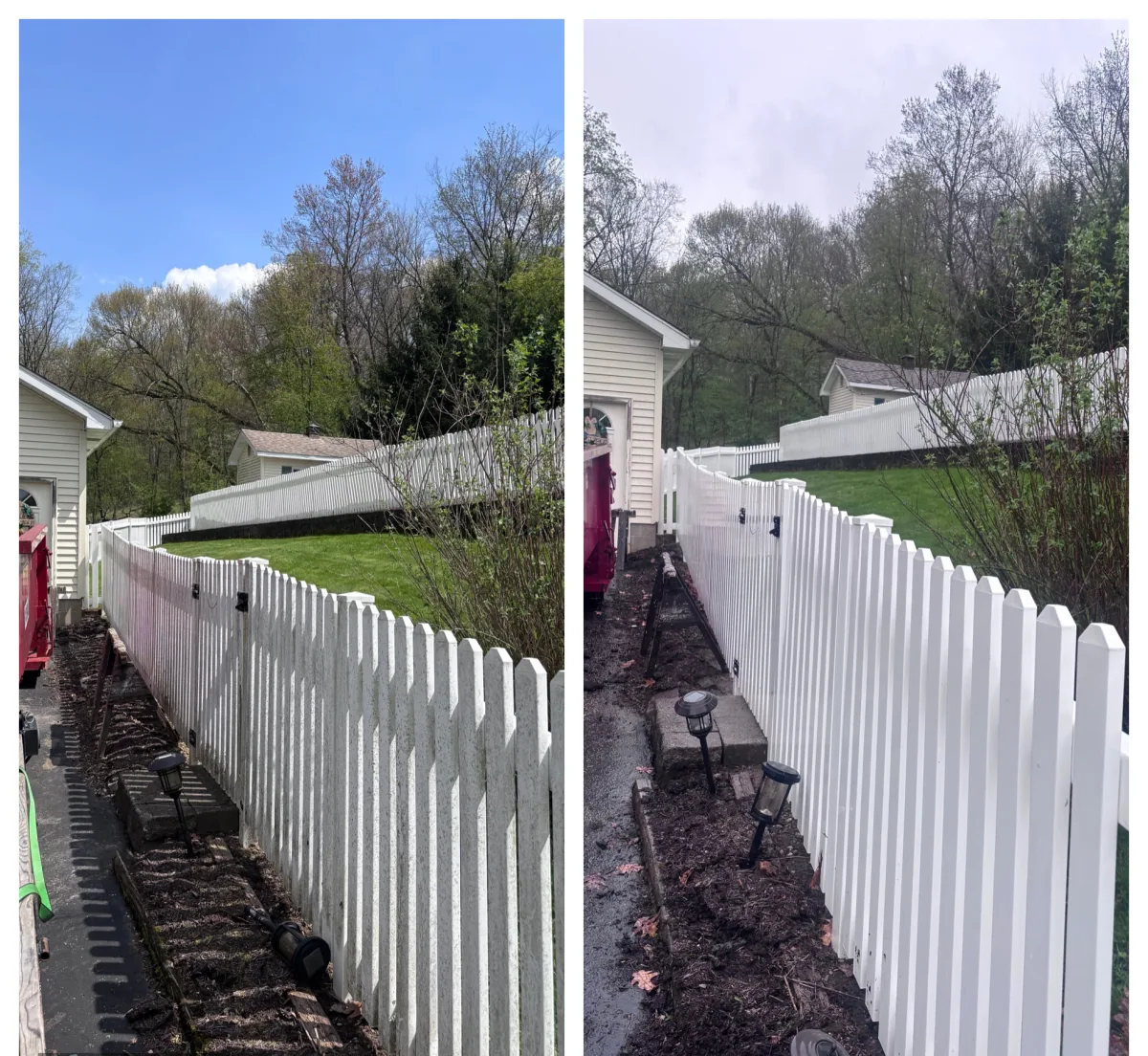 Fence before and after
