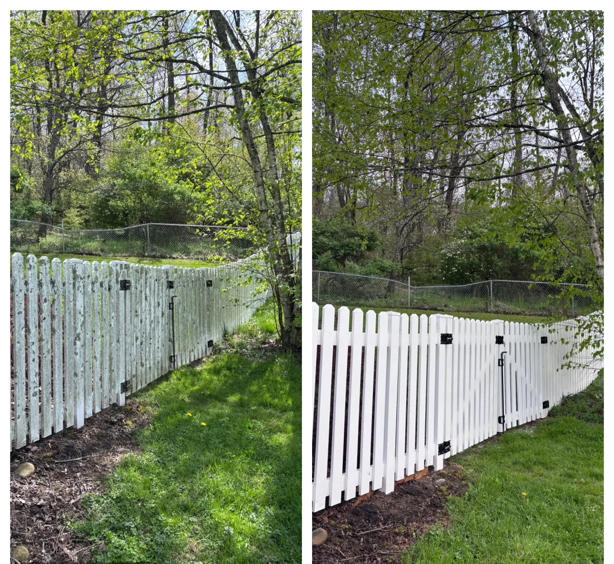 Fence before and after detail