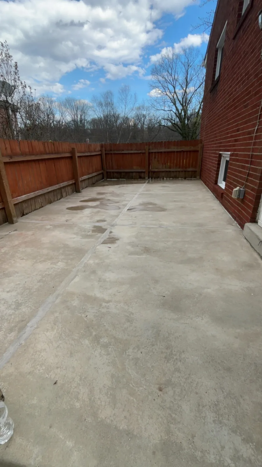 Concrete patio after cleaning