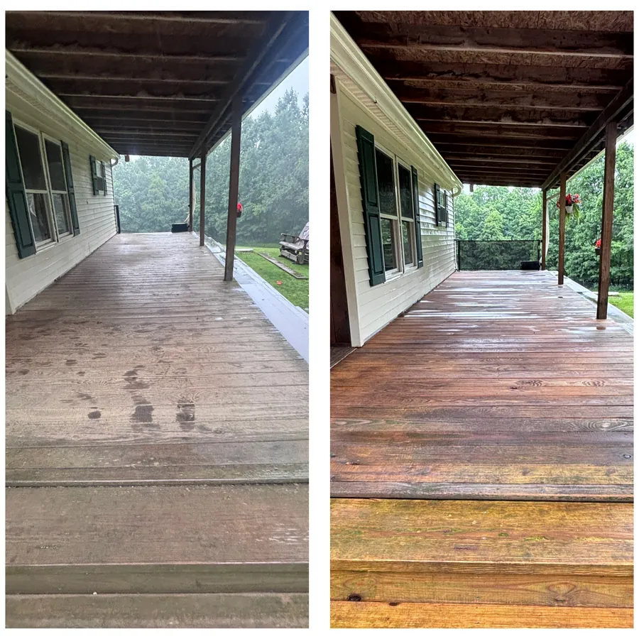 Porch decking soft washed