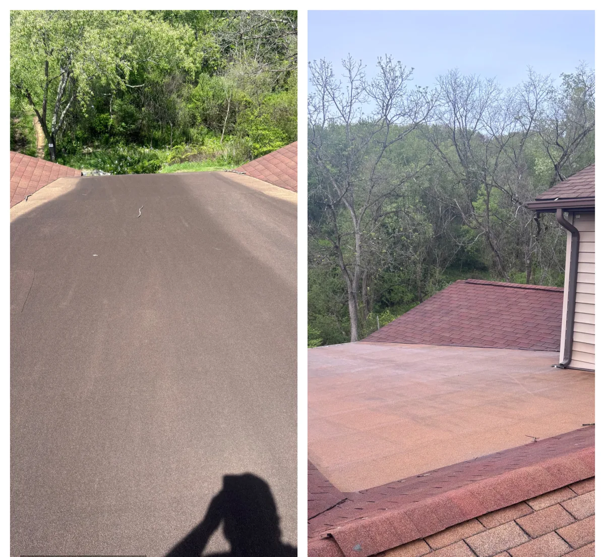 Roof before and after